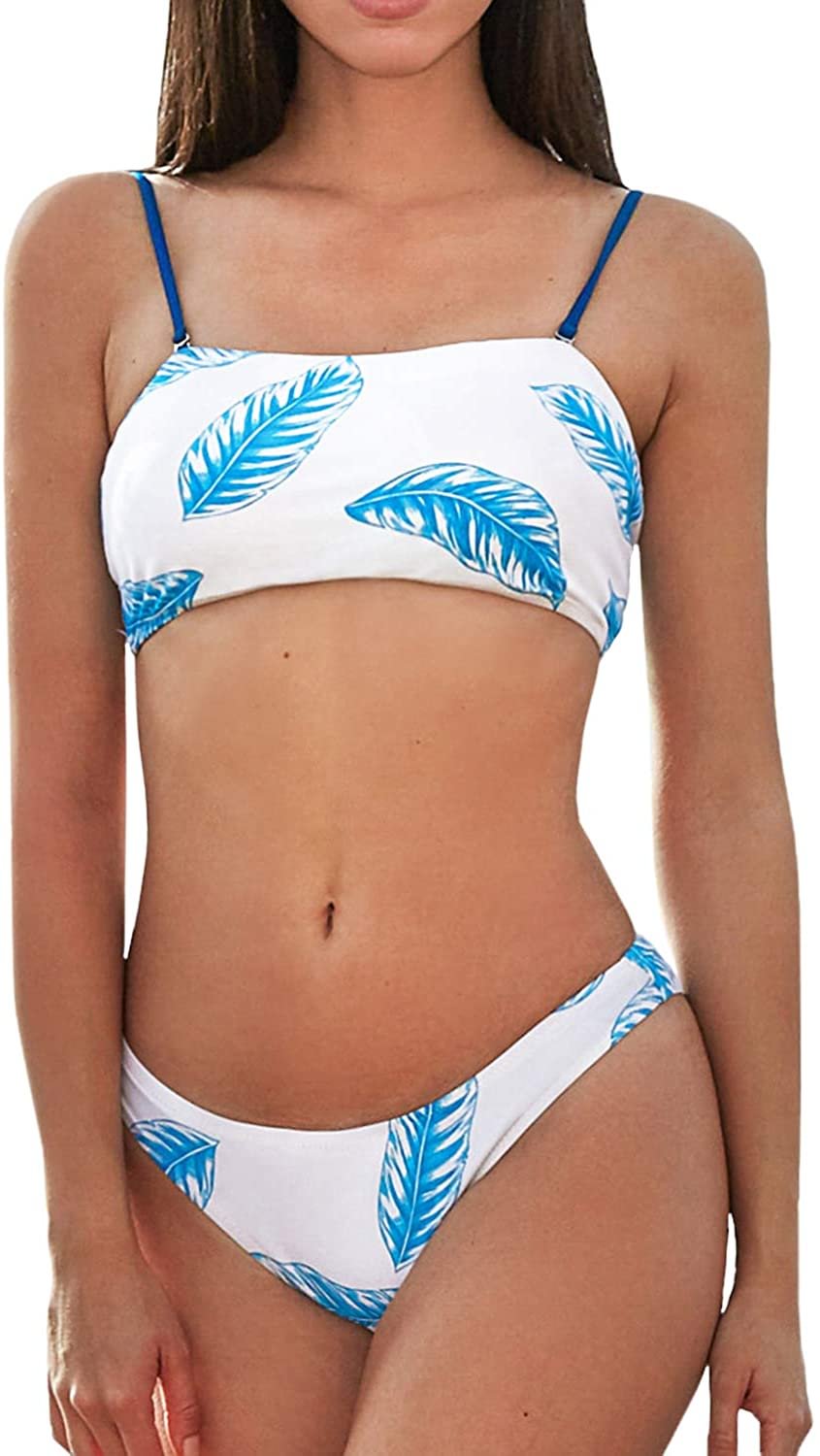 Women's Floral Bikini Swimsuit Adjustable Shoulder Straps Reversible Sets