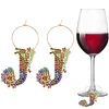 (Limited Stock)2pcs DIY Diamond Painting Ornament Flower Alphabet Wine Glass Charm、[Everydayedeals]