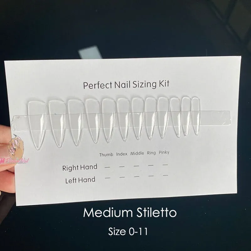 Press On Nail Sizing Kit Sample False Nail Tips Chart Template Card French Manicure Custom Nails Supply-Nail Inspo