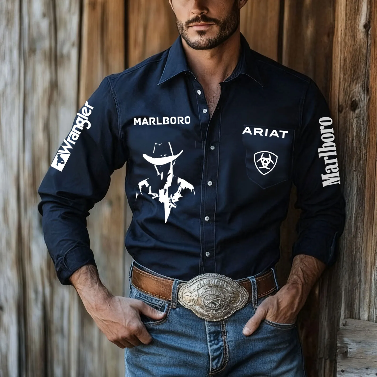 Men's Retro Long-sleeved Shirt, Casual And Elegant