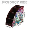DIY Diamond Painting Kit dreieckige Organizer Box Lotus Eule Holzkiste