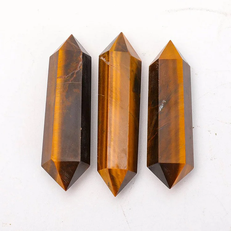 Tiger Eye Double Terminated Towers Points Bulk