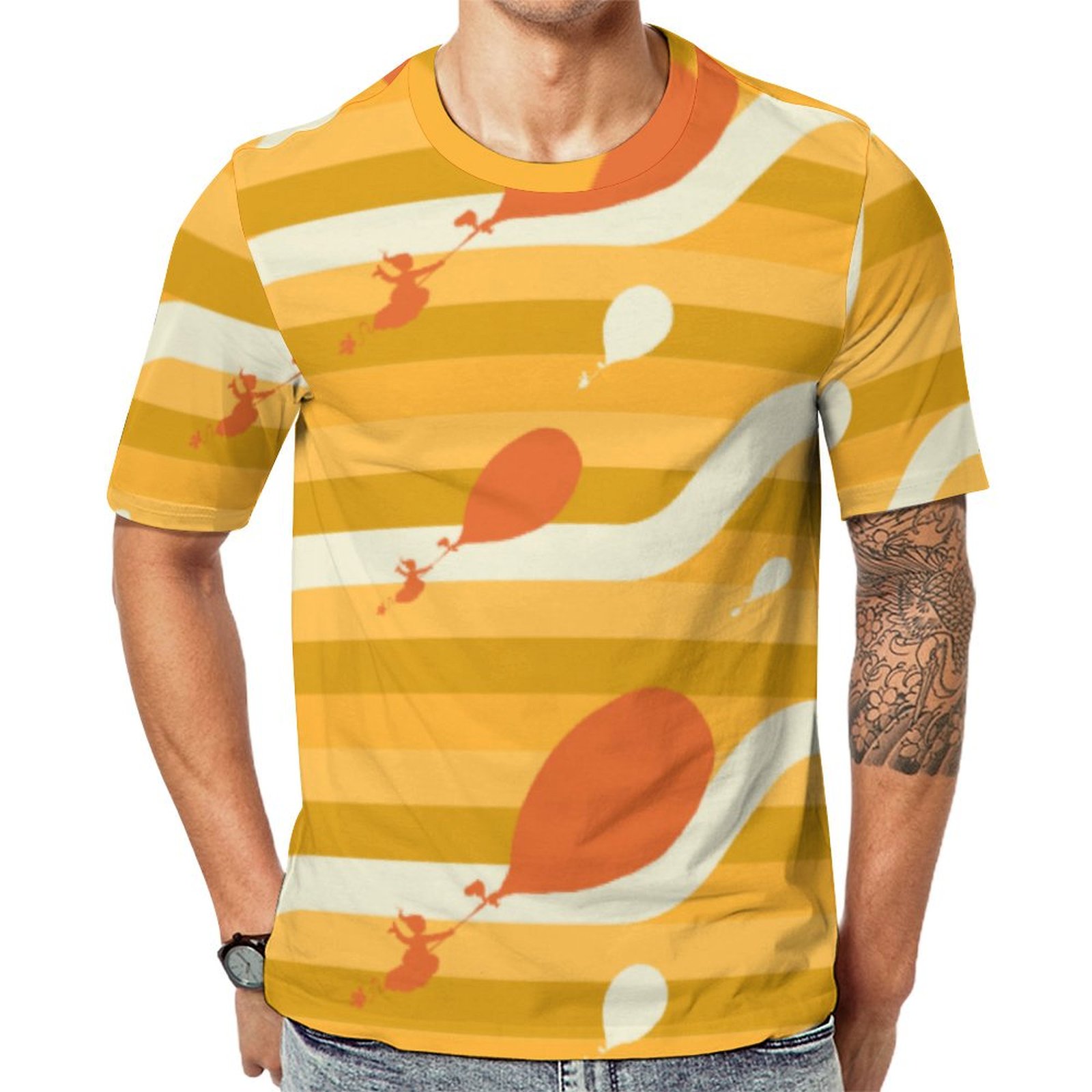 Oh The Places You'Ll Go Retro Balloon Short Sleeve Print Unisex Tshirt Summer Casual Tees for Men and Women Coolcoshirts