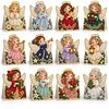 12Pcs DIY Pearl Diamond Painting Christmas Cards, 3D Greeting Card Craft Kits with Resin Pearls, Handmade Holiday Cards for Adults, Christmas Gifts & Decorations