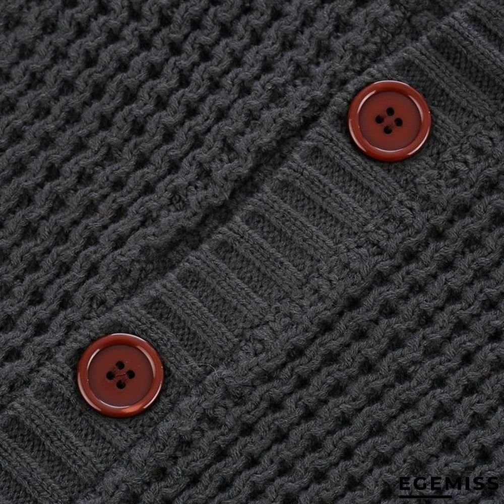 Mens buckle Sweater Cardigan Autumn winter Fashion Warm Thick Hedging Turtleneck Knitting Jumper Sweaters | EGEMISS