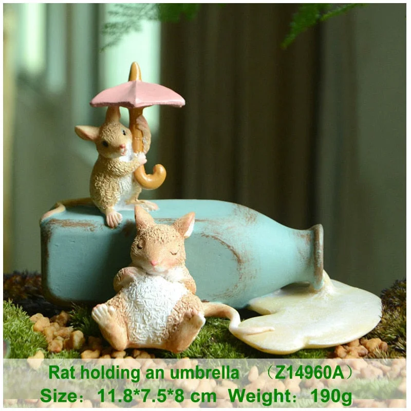 Everyday collection New mini mouse Figurine balcony Garden decoration animal decoracion hogar moderno