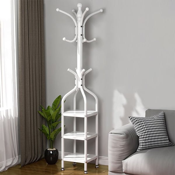 GLVEE Clothes Hanging Three-Tier Shelf
