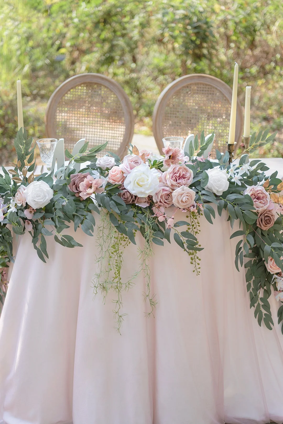 Head Table Flower Garland in Dusty Rose & Cream