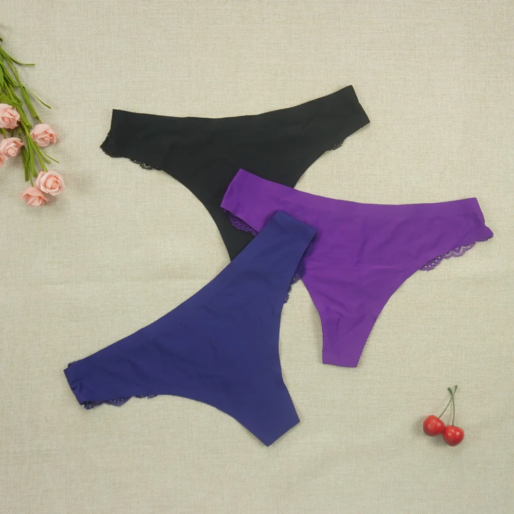 Billionm Women's Thong Lace Erotic Panties Sexy Transparent Tangas Lingerie Female Underpants Seamless Hollow Out G String
