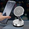 Magnetic Vacuum Suction Car Phone Holder 360 Rotatable Car Phone Mount (Silver)