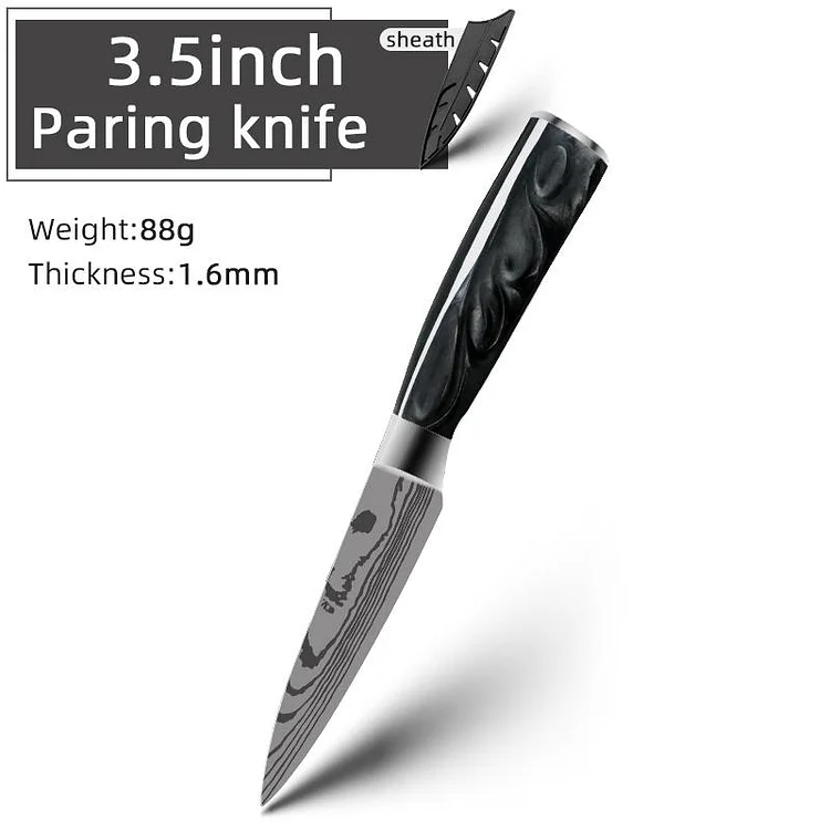 Kitchen Knife Set Chef knife Japanese Santoku Knives Laser Damascus Pattern Cleaver 7CR17 Stainless Steel Resin Handle Slicing
