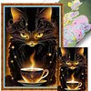 Black Cat Coffee-11CT Stamped Cross Stitch 40*60cm tapestrymarket