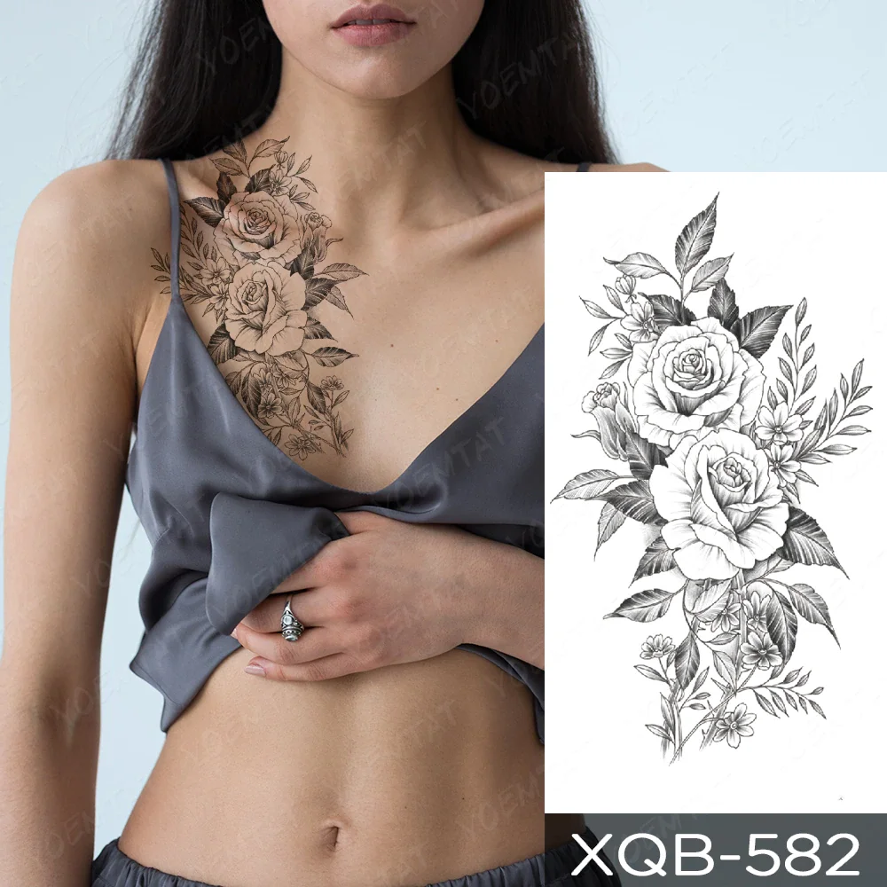 Sdrawing Temporary Tattoo Sticker Henna Mehndi Totem Flash Tatto Lotus Flower Hand Fingers Body Art Arm Fake Tatoo Men Women