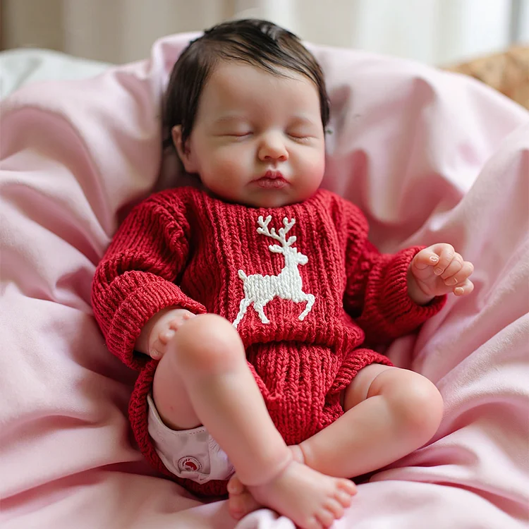 12&ldquo; & 16&rdquo; Full Silicone Reborn Baby Doll with Soft Real-Feel Skin, Newborn Girl with Adorable Chubby Face and Closed Eyes