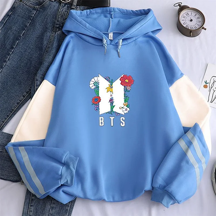 방탄소년단 Flowers Color-Block Hoodie