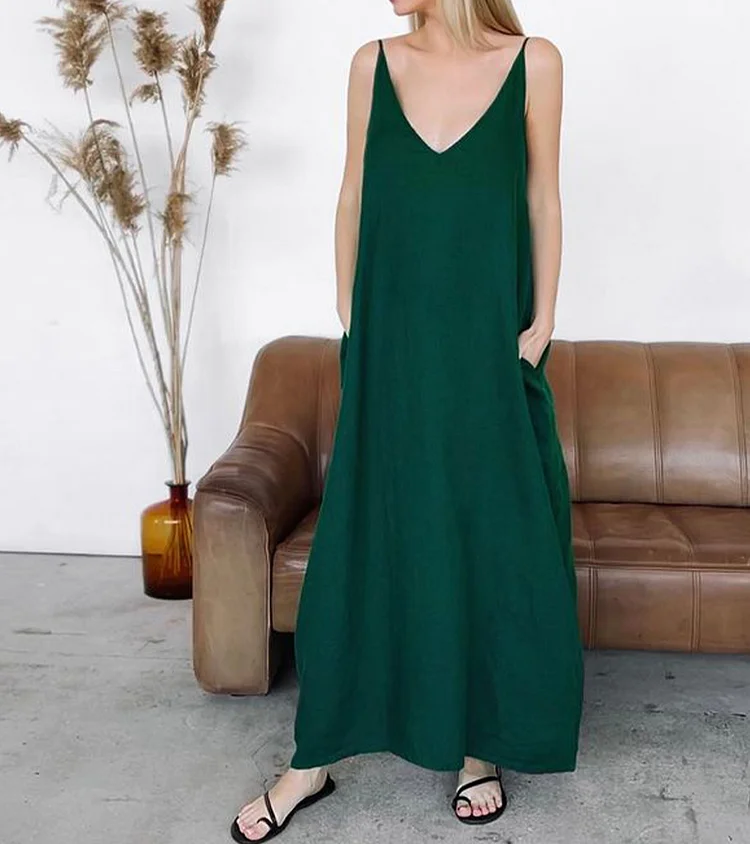 Nature Linen Slip Dress