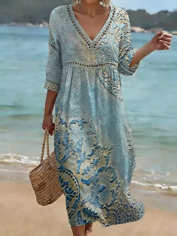 [Spot Big Sale] Women's Floral Print Casual Dress