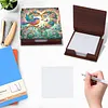 Colorful Hummingbird Wooden DIY Crystal Art Sticky Notes Holder (160 Blank Notepads) Diamond Painting Sticky Notes Dispenser Ideal for Home Office Supplies Handicrafts Gifts