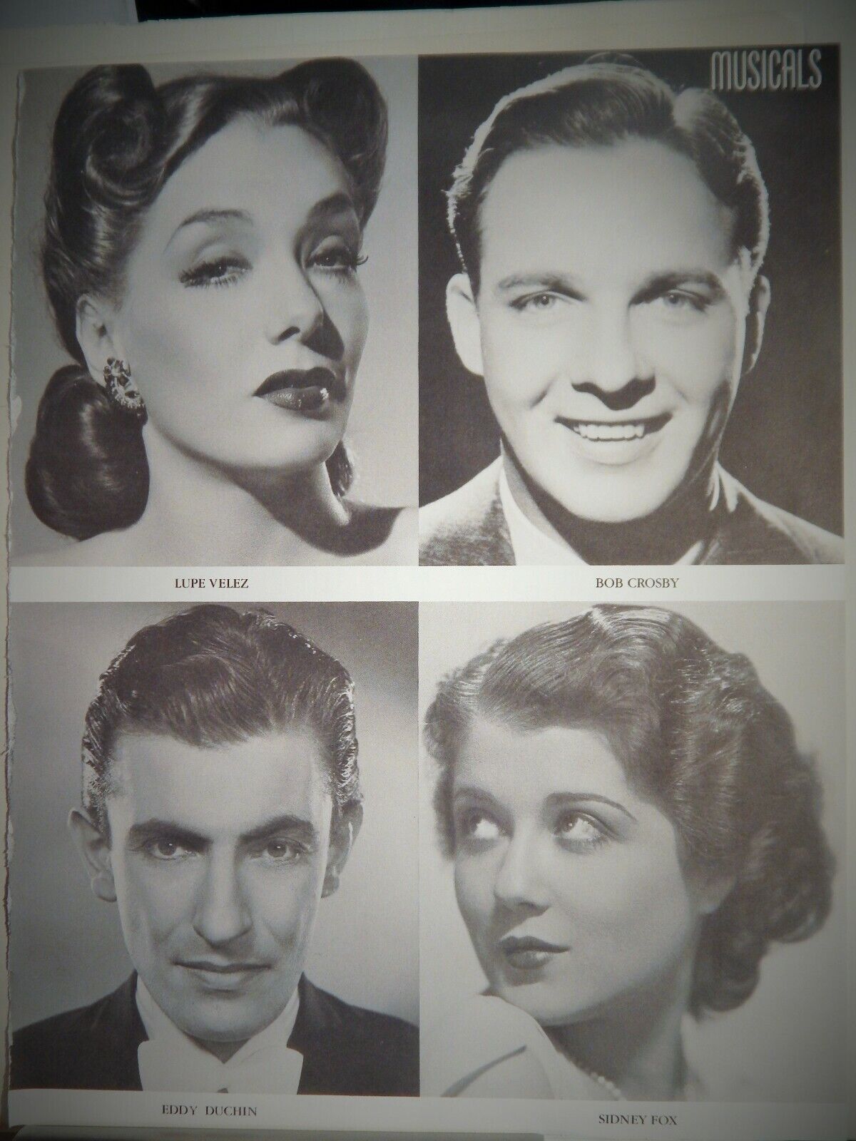 LUPE VELEZ / MARIE WILSON/ JOHN PAYNE / SIDNEY FOX VTG Photo Poster painting (1991 reprint)