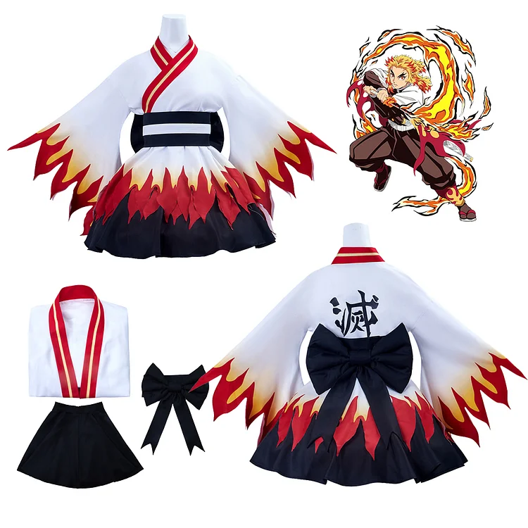 Demon Slayer Women's Rengoku Kyoujurou Cosplay Costume