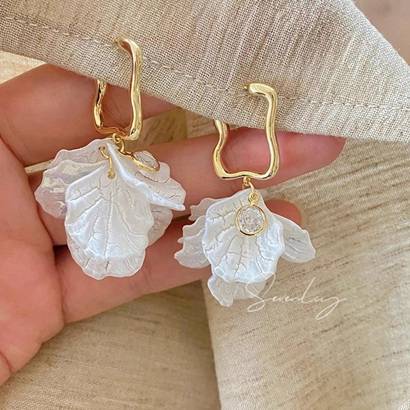 1 Pair IG Style Minimalist U Shape Geometric Flower Inlay Imitation Pearl Artificial Pearls Rhinestones Drop Earrings Ear Studs