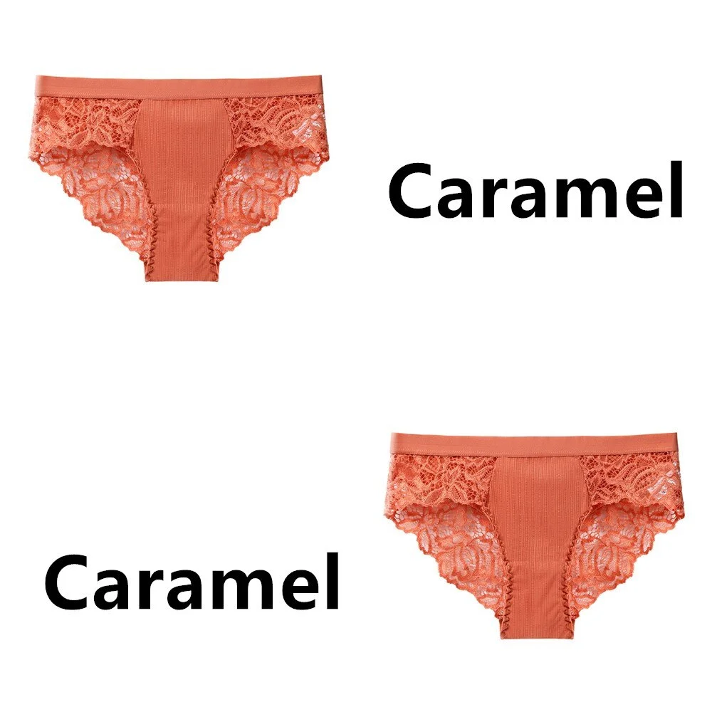 2Pcs/Lot Women's Invisible Underwear Panties Intimate Briefs For Women Sexy Transparent Floral Lace Panties Seamless Panty New