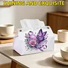Bo&icirc;te en papier &agrave; peinture en forme de papillon rose Purple Heart Rose pour adultes pour d&eacute;butants, grand porte-papier en forme de diamant pour salon, chambre de chambre d&eacute;coration de table
