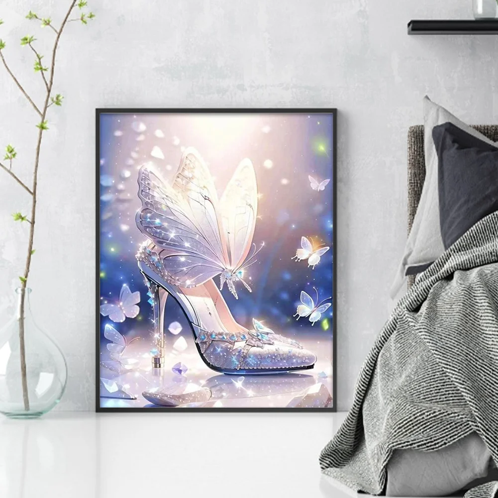 11CT Full Stamped Cross Stitch - Butterfly High Heels(Canvas|40*50CM)