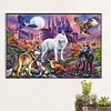 (60*40cm)Wolf Pack Animals - Full Round Drill Diamond Painting