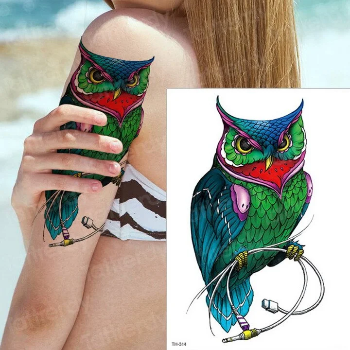 tattoo sleeve sticker watercolor animals temporary tattoos giraffe wolf tiger butterfly tatoo water color tattoo for girls body