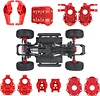 AMK Anodized Aluminum Portal Axle Housing Set Red Brass Weights for 1/10 RC Crawler TRX4 Axles Upgrade Parts(6-in-1 Brass Counter Weight)