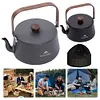 1.1L Teapot Coffee Pot with Wood Handle Aluminum Alloy Tourist Cookware Supplies