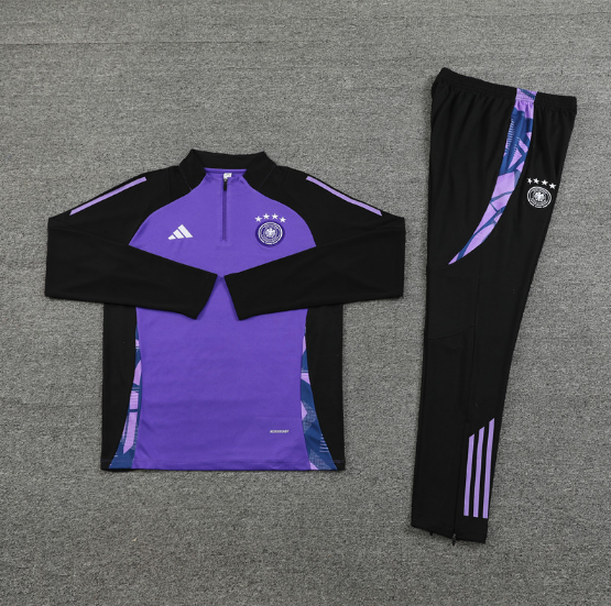 2024 Germany Half-Pull Training Suit Purple Football Jersey Set Thai Quality