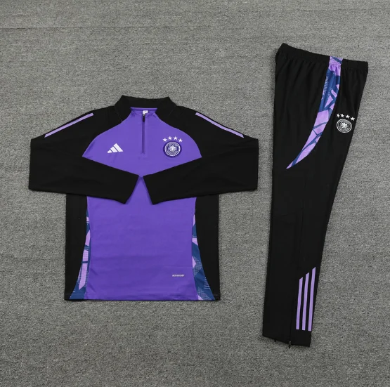 2024 Germany Half-Pull Training Suit Purple Football Jersey Set Thai Quality