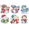 6Pcs Acrylic Christmas Snowman Diamond Painting Refrigerator Magnet for DIY Art