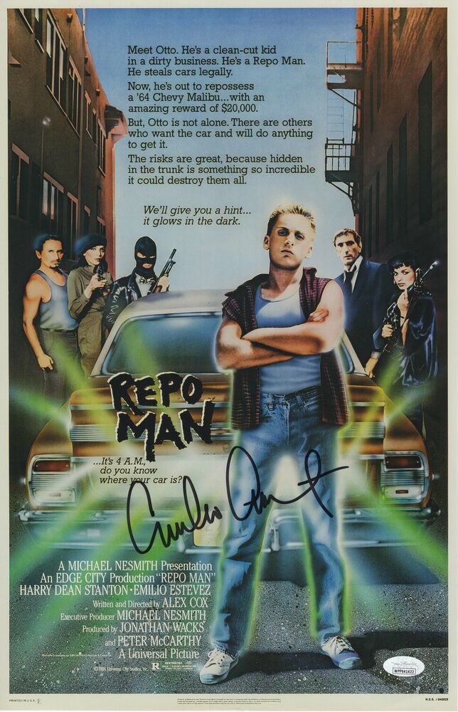 Emilio Estevez Autograph 11x17 Photo Poster painting Repo Man Signed