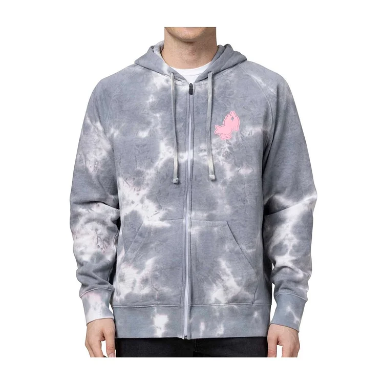 Pokémon Take Flight Gray Tie-Dye Zip-Up Hoodie