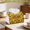 Diamond Painting PU Leather Sunflowers and Mom Tissue Box Holder Desktop Organizer Art Home Office Decor Craft Gift for Women