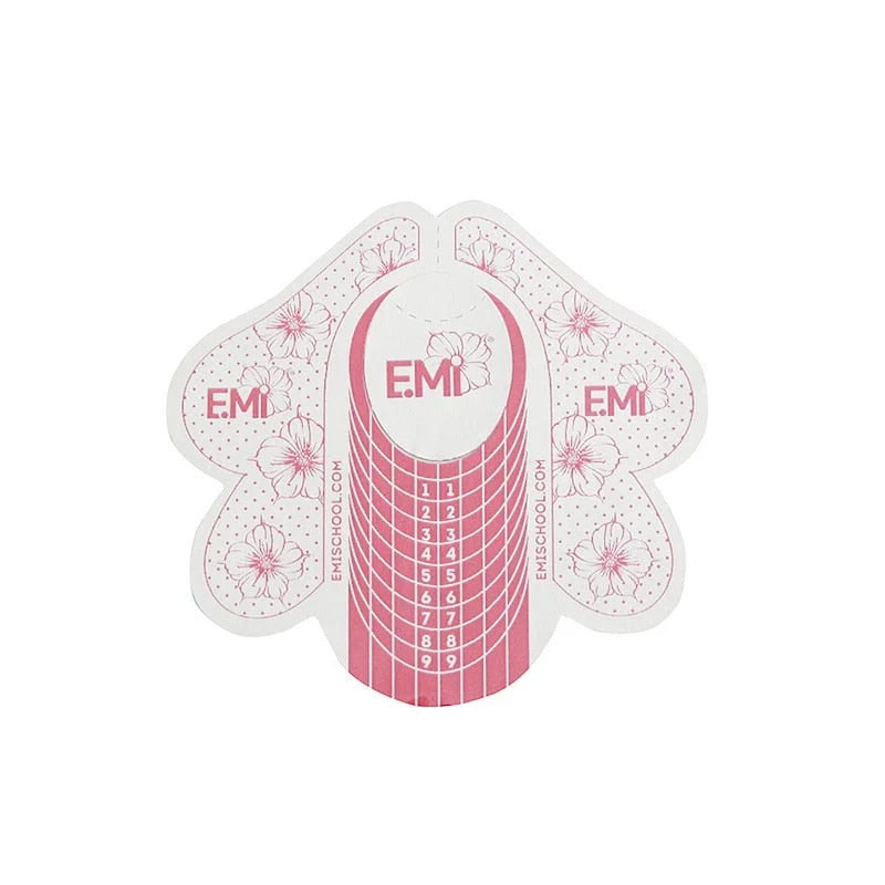 100 Pcs/set Nail Form for UV Gel Polish False Nails Tips Extension Guide Mold Paper Acrylic Self-Adhesive Stencil Forms Manicure-Nail Inspo