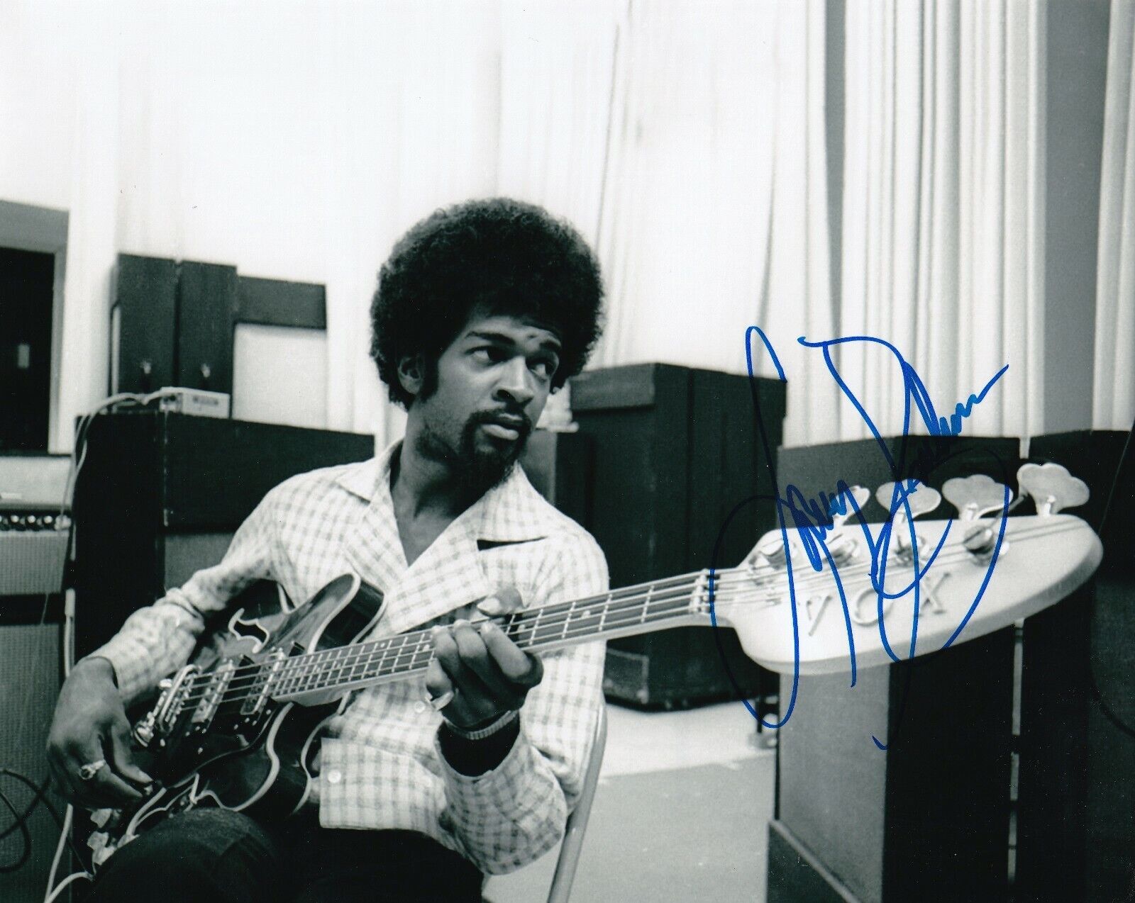 Larry Graham of Sly the Family Stone REAL SIGNED Photo Poster painting #2 COA Central Station