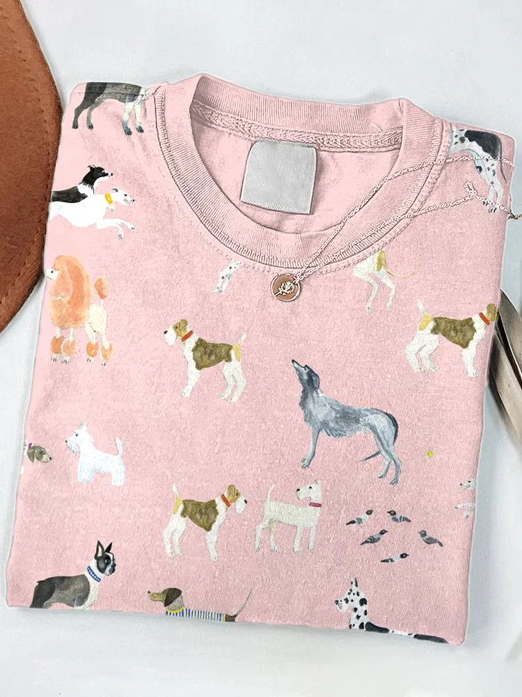 Cute Dogs Art Print Short Sleeve T-Shirt