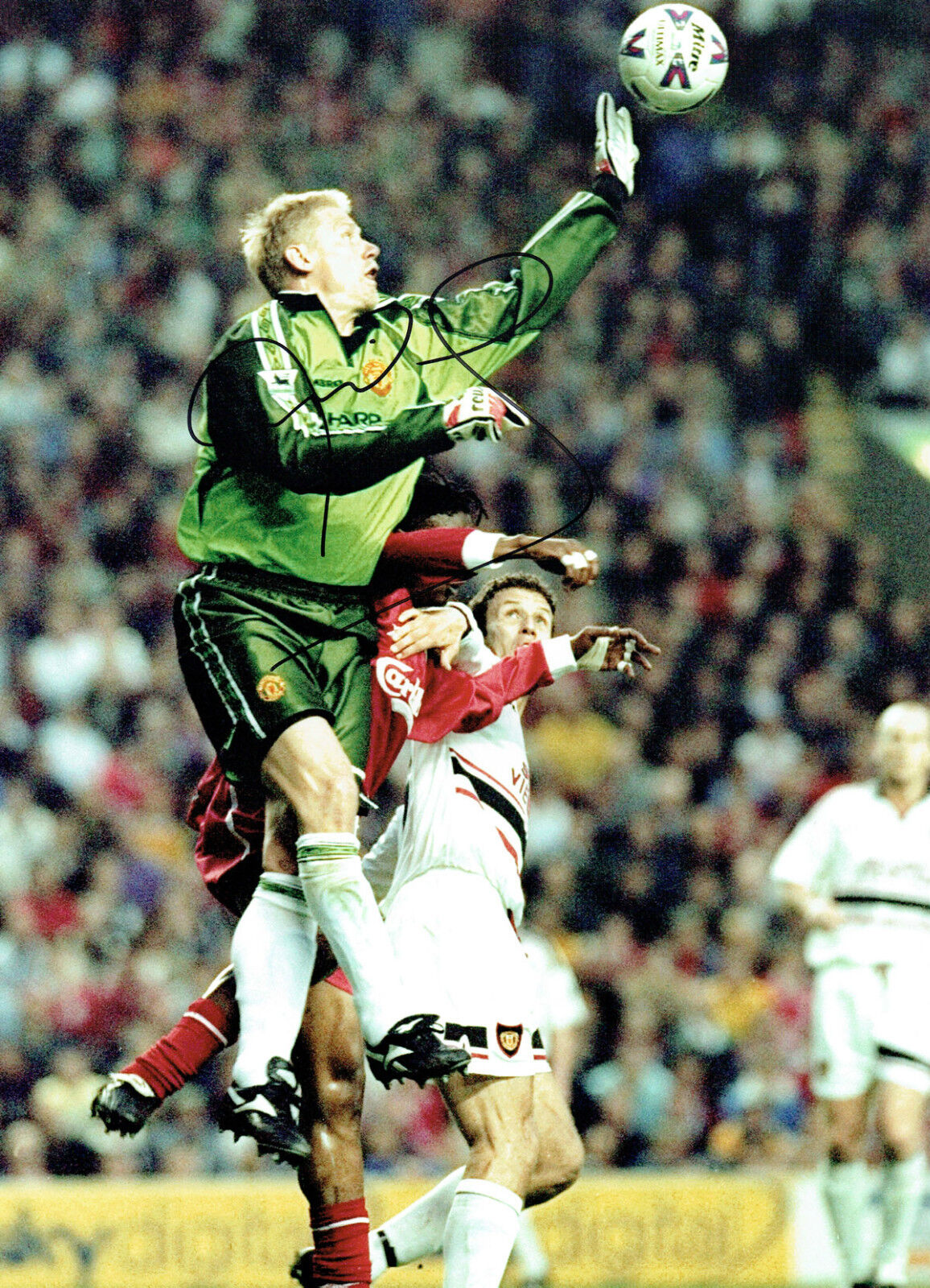 Peter SCHMEICHEL Signed Autograph Manchester United RARE 16x12 Photo Poster painting AFTAL COA