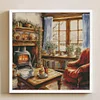 (US Local)Winter Warming Room-11CT Stamped Cross Stitch Kit(50x50cm)