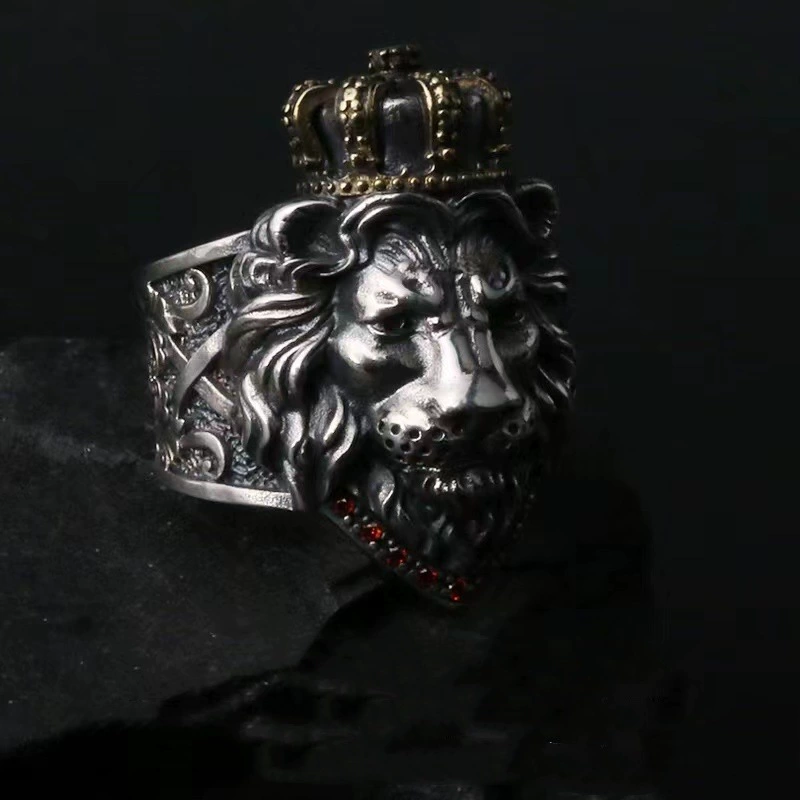 Copper Open Adjustable Lion Crown Zirconia Ring