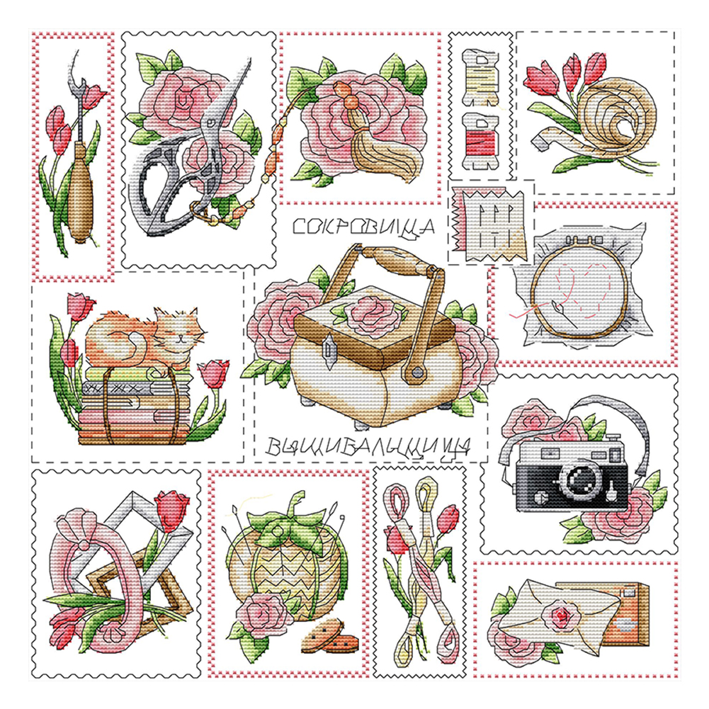 14CT Partial Stamped/Counted Cross Stitch Tool (41*42CM)