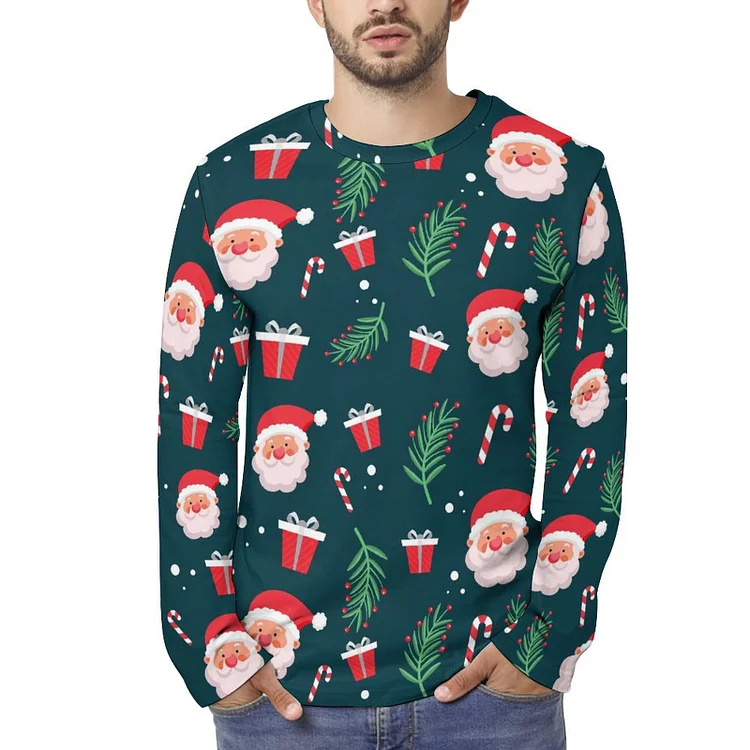 Full Print Long Sleeve T Shirt Christmas