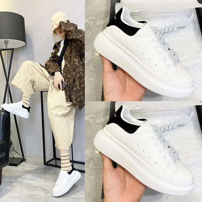 Breakj Women Causal Shoes Brand Spring Designer Wedges White Sneakers Platform Tenis Feminino Trainers Female Walking Vulcanized Shoes
