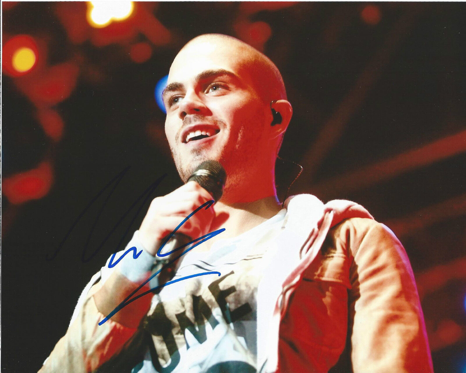 THE WANTED SINGER MAX GEORGE HAND SIGNED AUTHENTIC 8X10 Photo Poster painting W/COA