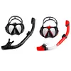 Anti-Fog Goggles Diving Mask Snorkeling Breath Tube Set for Adult (Black M)