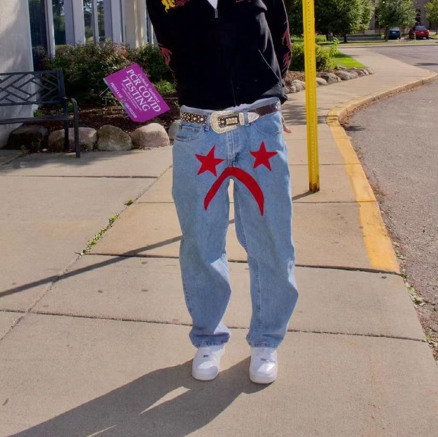 Lucky star casual street retro jeans